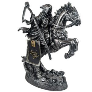 Authentique Spooky Night Grim Reaper Horse Statue 12" Halloween Gothic NWT